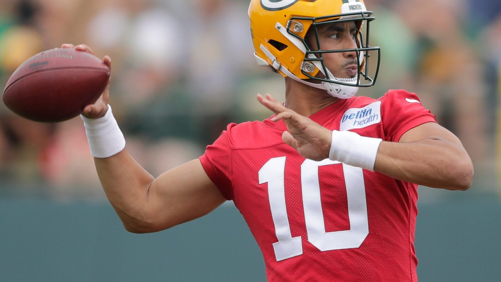 Green Bay Packers quarterback Jordan Love (10) during the first day of practice of theGreen Bay Packers’ 2023 training camp on Wednesday, July 26, 2023 at Ray NitschkeField in Green Bay, Wis.