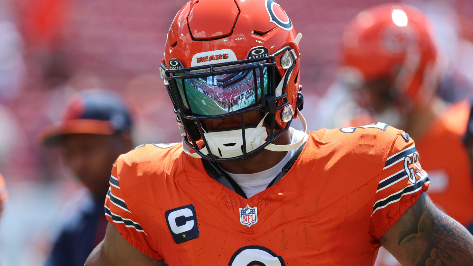 Chicago Bears wide receiver DJ Moore (2) looks on prior to the game against the Tampa Bay Buccaneers at Raymond James Stadium.
