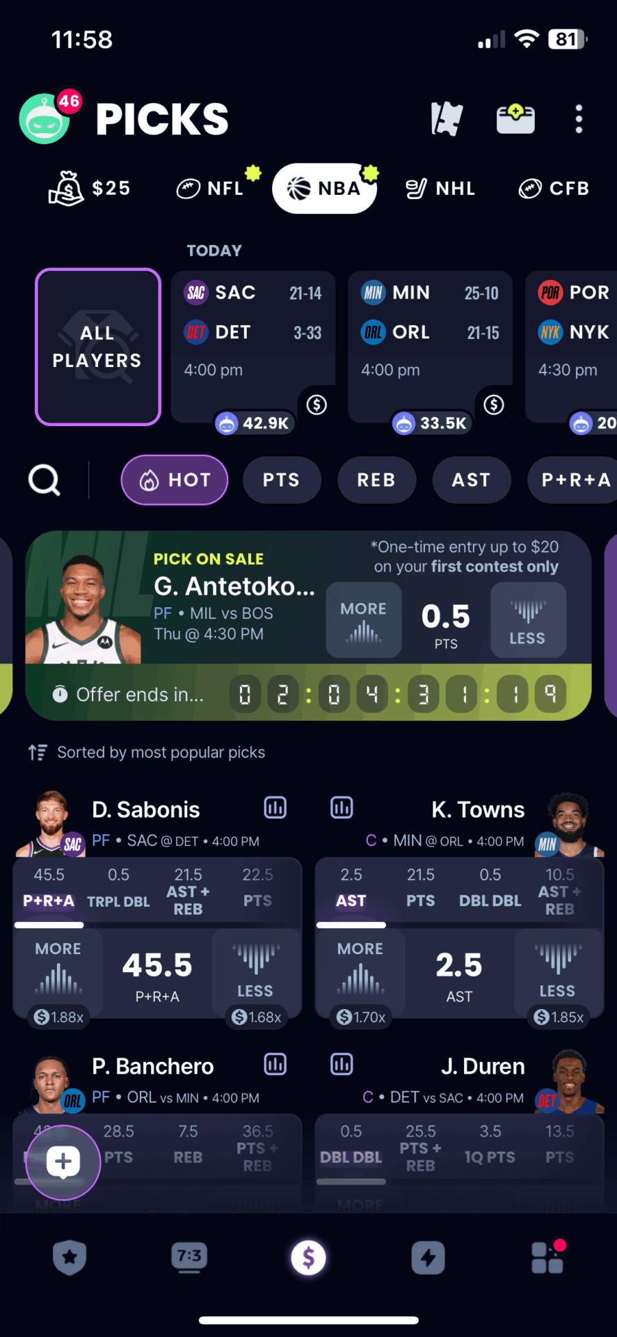 NFL DFS - Sleeper Fantasy screenshot