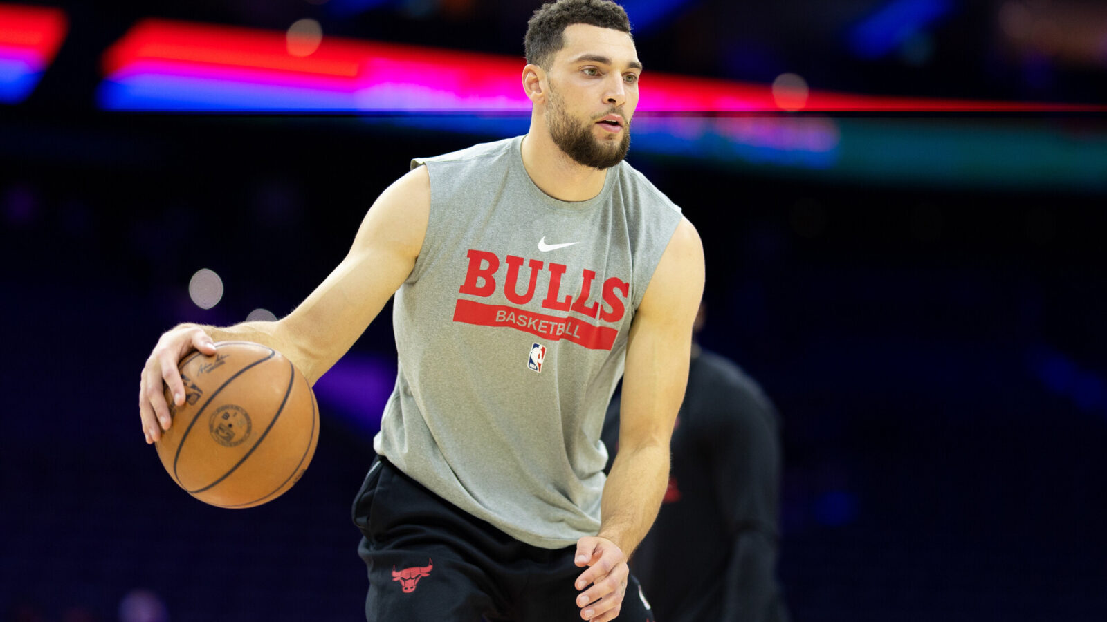 Chicago Bulls guard Zach LaVine before a game against the Philadelphia 76ers at Wells Fargo Center.