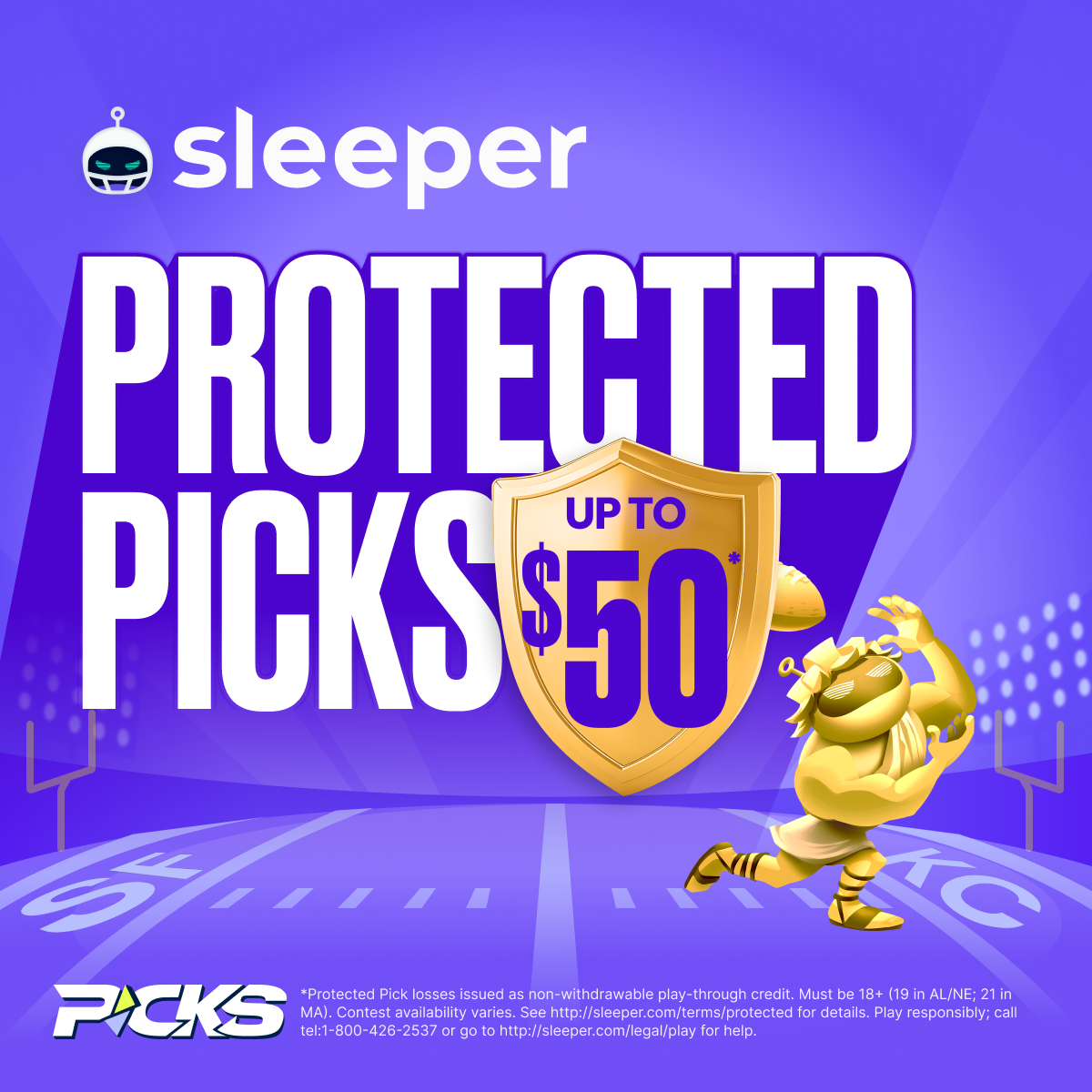 Super Bowl prop bet special from Sleeper Fantasy is up to a $50 protected pick. 