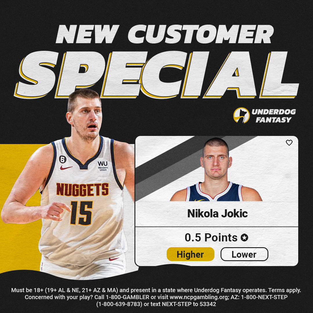 best nba player props special at underdog fantasy - nikola jokic over 0.5 points
