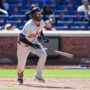Detroit Tigers left fielder Riley Greene (31) hits a single against the New York Mets during the eleventh inning at Citi Field.