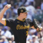 Pittsburgh Pirates pitcher Paul Skenes (30) throws the ball against the Chicago Cubs during the first inning at Wrigley Field.