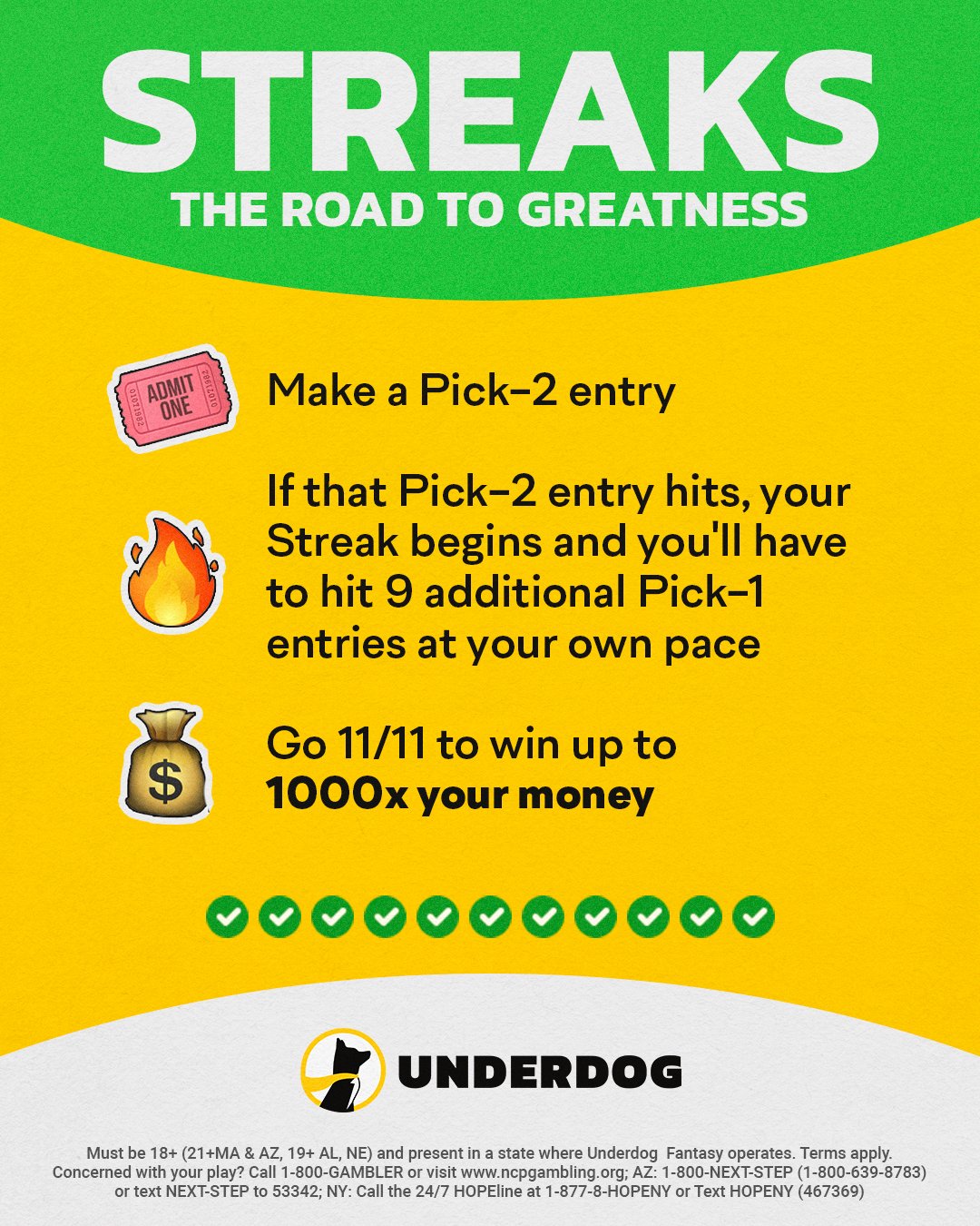Underdog Streaks - The Road To Greatness Information FAQ