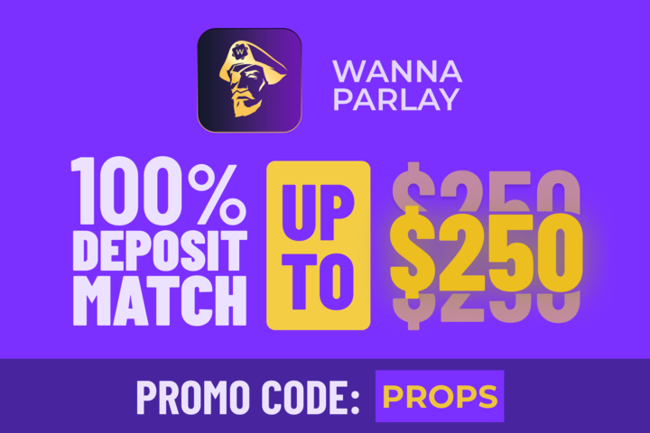 Props 100 deposit match bonus ad for Wanna Parlay