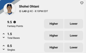 Friday, June 27, 2025 - Shohei Ohtani's Underdog Projections - Pick'em Plays and Props
