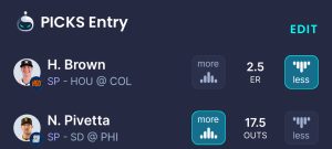 Today's Sleeper Picks entry includes Hunter Borwn and Nick Pivetta.