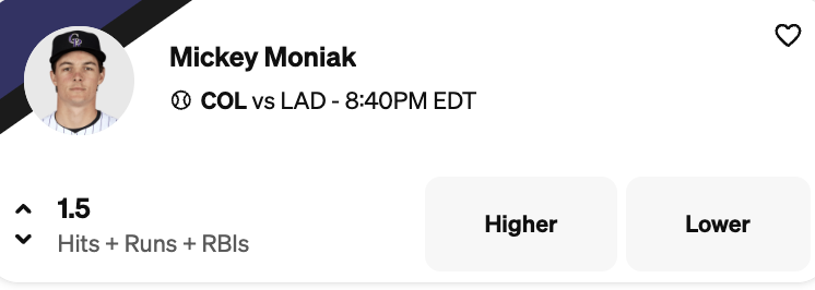 Micke Moniak is one of our best MLB props today - August 19, 2025.