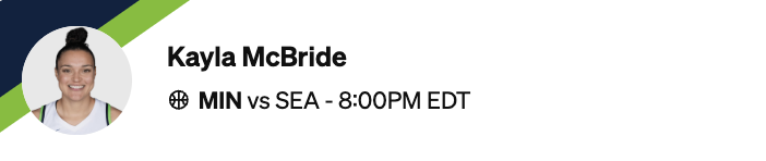 Kayla McBride is one of our WNBA picks today.
