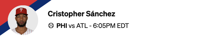 Cristopher Sanchez is one of our best MLB strikeout props today.
