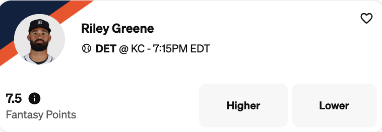 Riley Greene is our top Underdog play of the day.