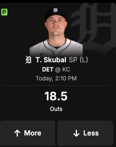 Tarik Skubal is one of our DratKings Pick6 plays today.