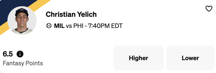 Christian Yelich is one of our best MLB props today.