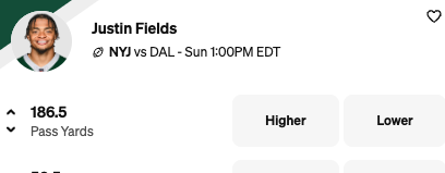 Justin Fields Passing Yards - Bet NFL Receiving Props