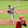 Boston Red Sox starting pitcher Garrett Crochet (35) throws a pitch against the Washington Nationals during the third inning at Nationals Park.