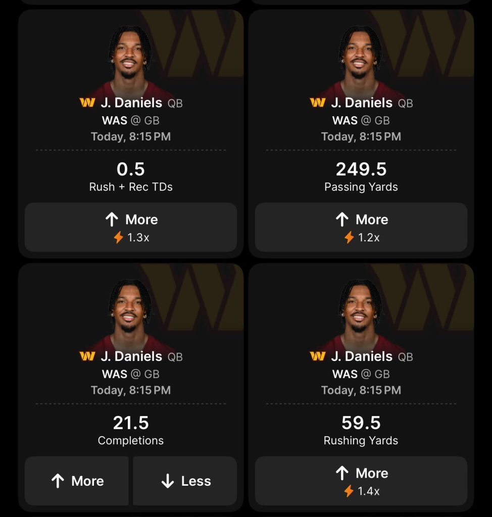 Jayden Daniels DraftKings Pick6