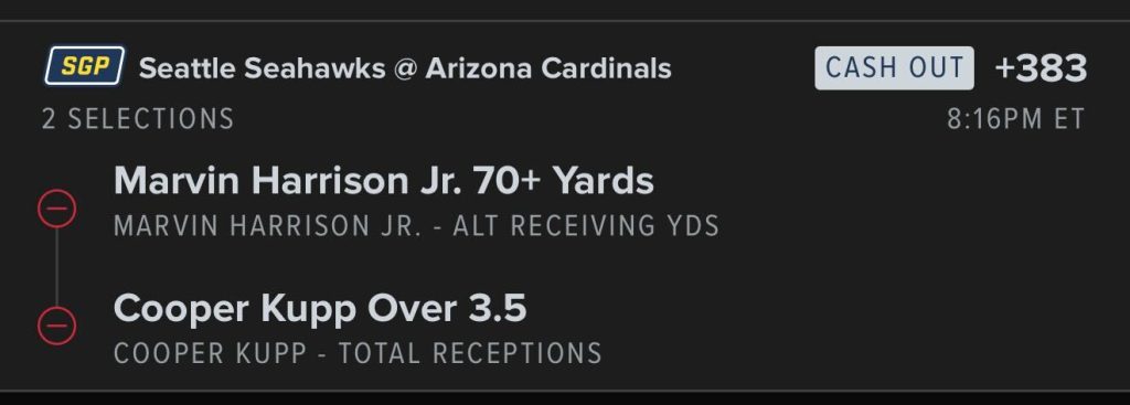 NFL Same Game Parlay - Week 4