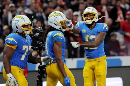 Quentin Johnston is one of our expert Monday NFL alt props ladder bets for September 15, 2025.