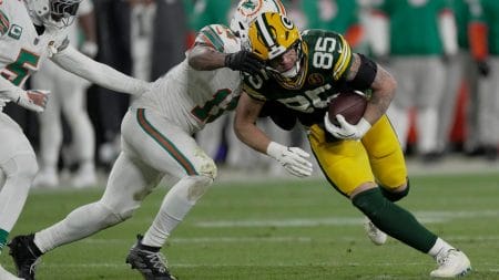 Tucker Kraft is our first touchdown touchdown scorer pick for Thursday's Packers vs. Commanders game.