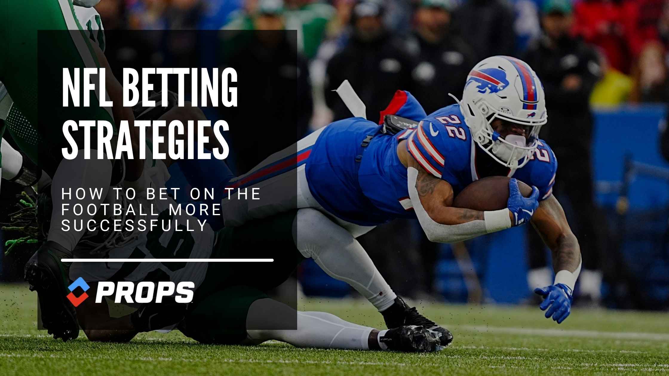 NFL Betting Strategies written beside a QB about to score a touchdown.