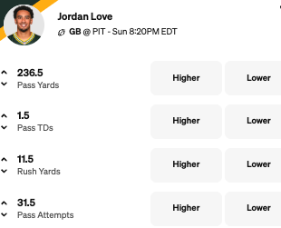 Jordan Love Props