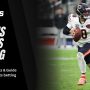 Illinois sports betting, written next to a photo of Caleb Williams of Chicago Bulls in full sprint with the ball.