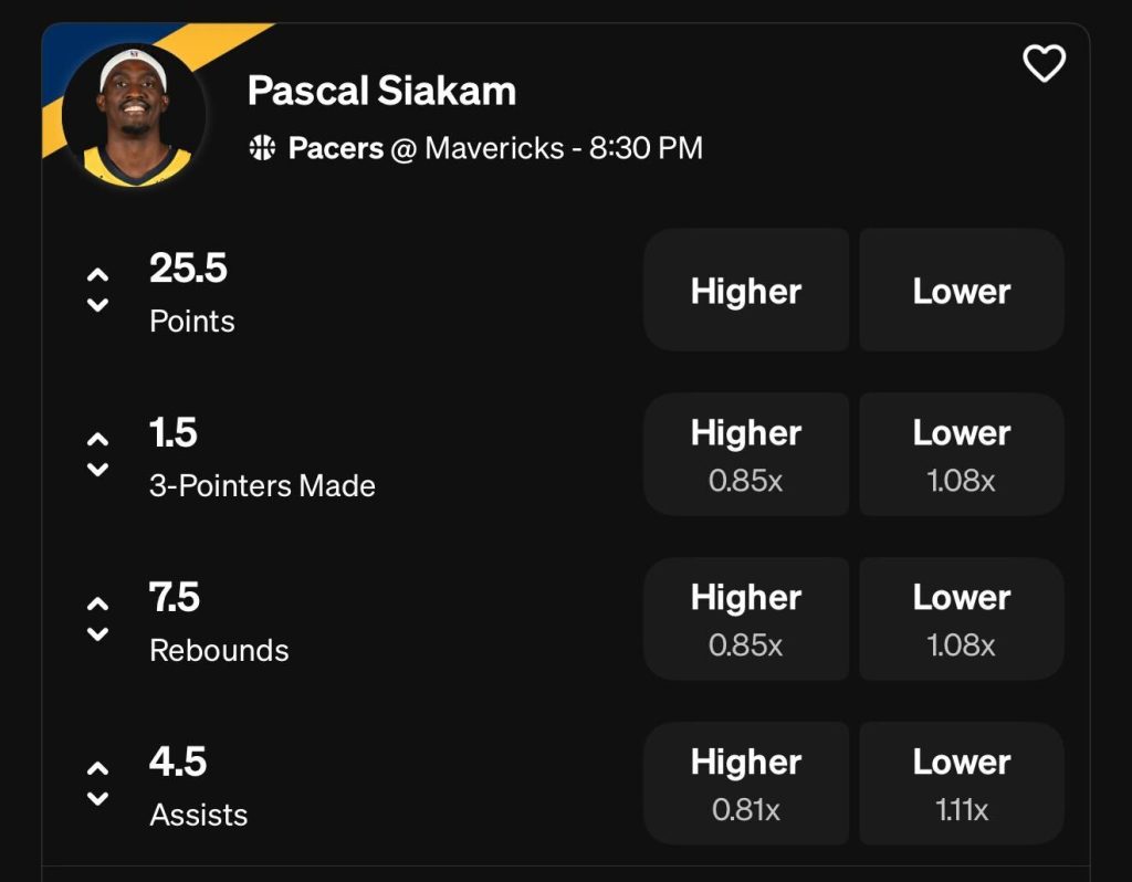 Pascal Siakam Props