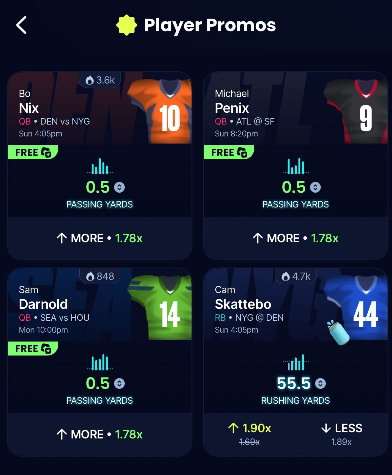 Sleeper NFL Promos