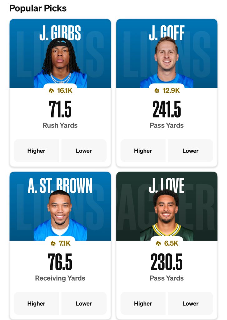 packers vs lions player props thursday, nov. 27