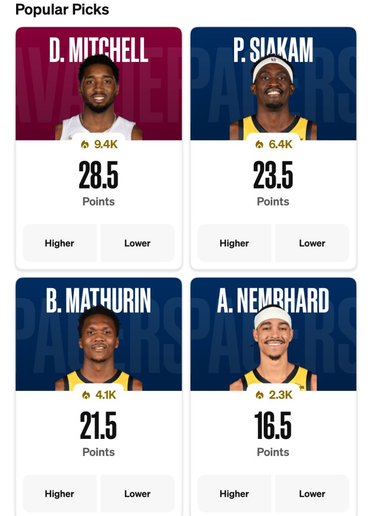 Cavs-Pacers Props on Underdog