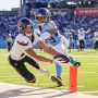 Nov 16, 2025; Nashville, Tennessee, USA; Tennessee Titans cornerback Darrell Baker Jr. (39) stops Houston Texans wide receiver Jayden Higgins (81) short of the end zone during the third quarter at Nissan Stadium.