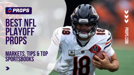Best nfl playoff props written beside a quarterback running with the ball.