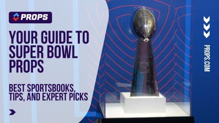 Your guide to superbowl props written beside the Vince Lombardi Trophy in early 2025, at the NFL Scouting Combine.