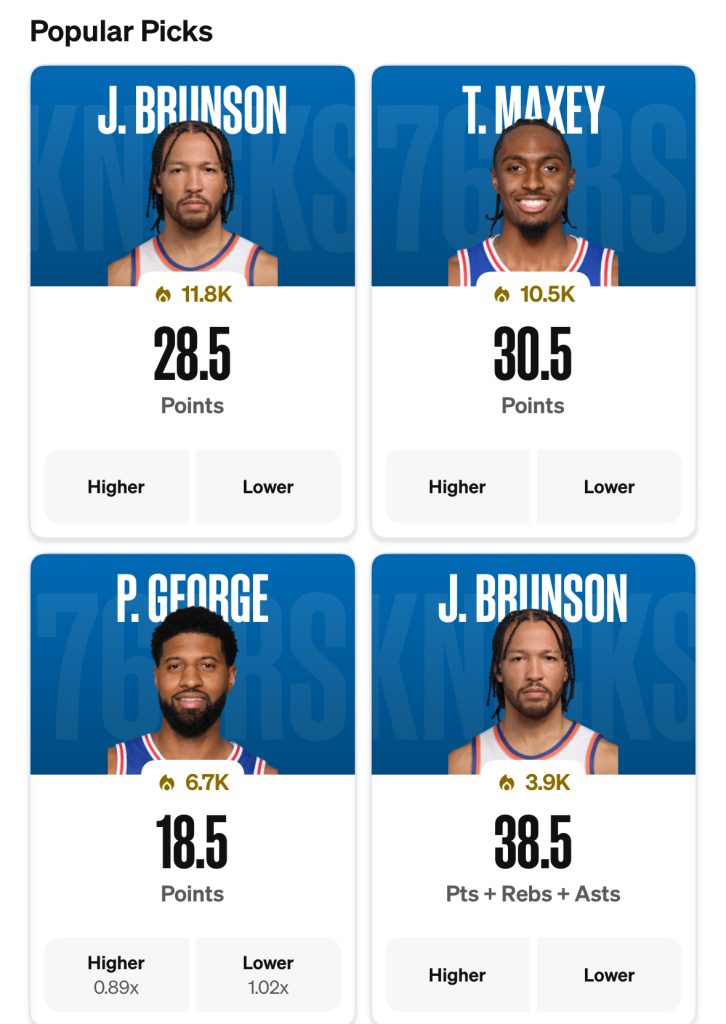 Knicks vs 76ers Props: 76ers vs Knicks