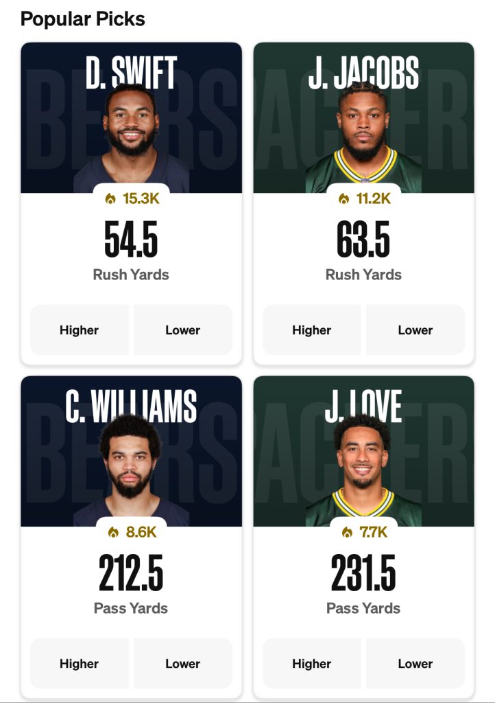 Bears Packers Props on Underdog for Dec. 20, 2025