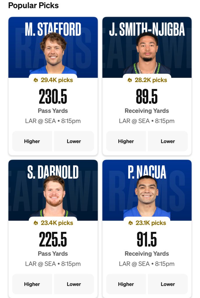 Underdog Pick'em Plays - TNF Dec. 18