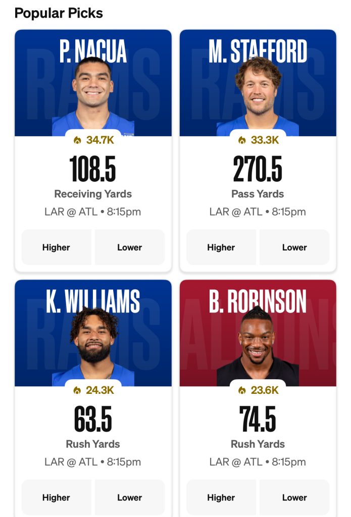 Rams vs Falcons Top Props for MNF 12/29/25