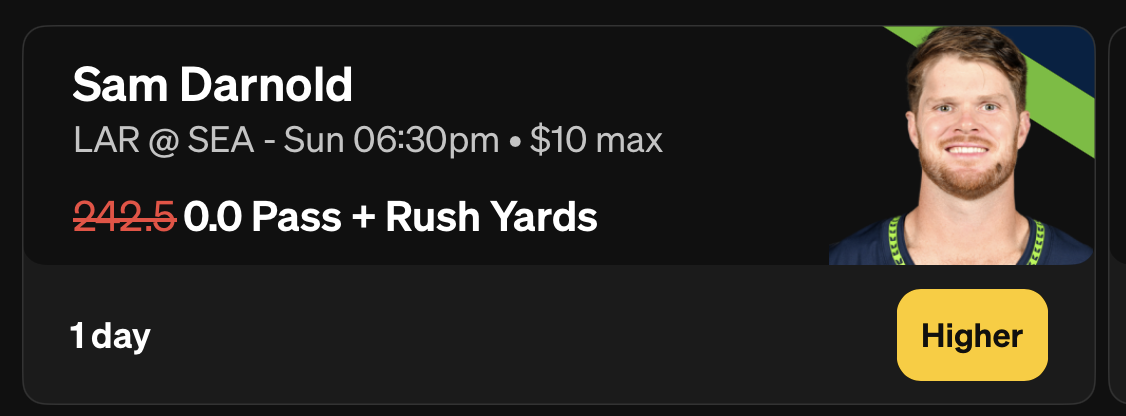 Underdog Fantasy promo on Sam Darnold