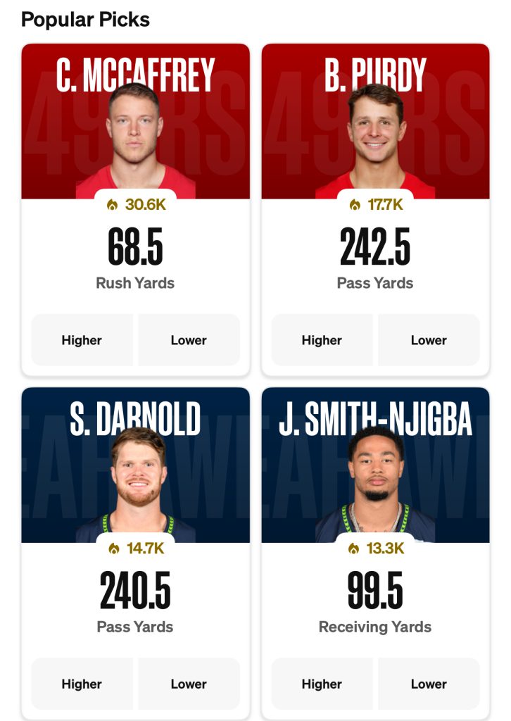 49ers vs Seahawks player props for Jan. 3, 2026