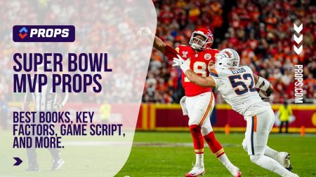 super bowl mvp props written beside a quarterback throwing the ball during a game.