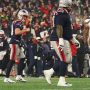 Jan 18, 2026; Foxborough, MA, USA; New England Patriots quarterback Drake Maye (10) celebrates after a touchdown in the second quarter against the Houston Texans in an AFC Divisional Round game at Gillette Stadium.