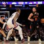 Jan 27, 2026; New York, New York, USA; New York Knicks guard Jalen Brunson (11) controls the ball against Sacramento Kings guard DeMar DeRozan (10) during the first quarter at Madison Square Garden.