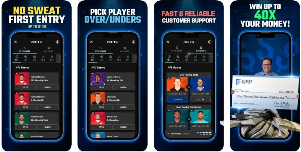 MLB DFS - Boom Fantasy App Screenshots