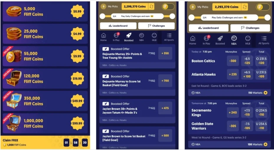 Is Sports Betting Legal in Oklahoma? Fliff app screenshots