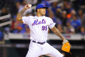 Taijuan Walker #99 of the New York Mets in action against the Miami Marlins