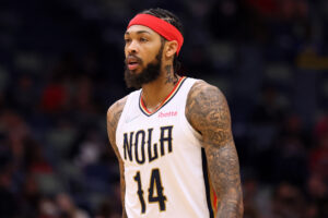 Brandon Ingram #14 of the New Orleans Pelicans reacts against the Detroit Pistons during a game at the Smoothie King Center on December 10, 2021 in New Orleans, Louisiana.