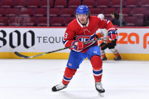 Tyler Toffoli #73 of the Montreal Canadiens skates for position against the Anaheim Ducks in the NHL game at the Bell Centre on January 27, 2022 in Montreal, Quebec, Canada.