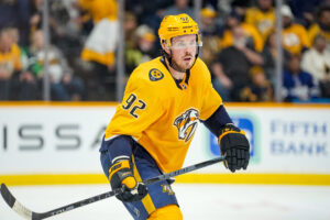 Ryan Johansen #92 of the Nashville Predators skates against the Toronto Maple Leafs during an NHL game