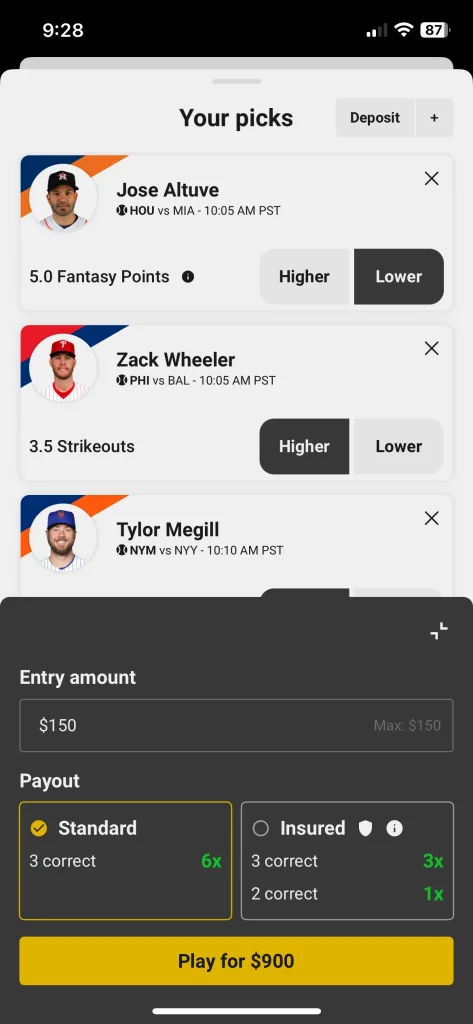 MLB DFS - Underdog Fantasy app screenshots